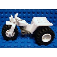 Part 30187c01 White Tricycle Complete Assembly with Dark Gray Chassis and White Wheels